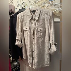 Style & Co Button Down Linen Shirt